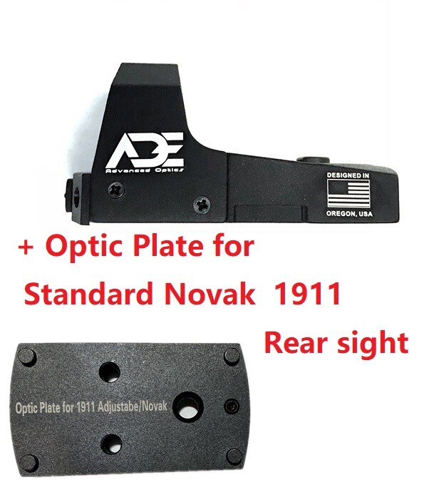 ADE RD3-006B GREEN Dot+Optic Mount Plate For 1911 Novak Rear Sight