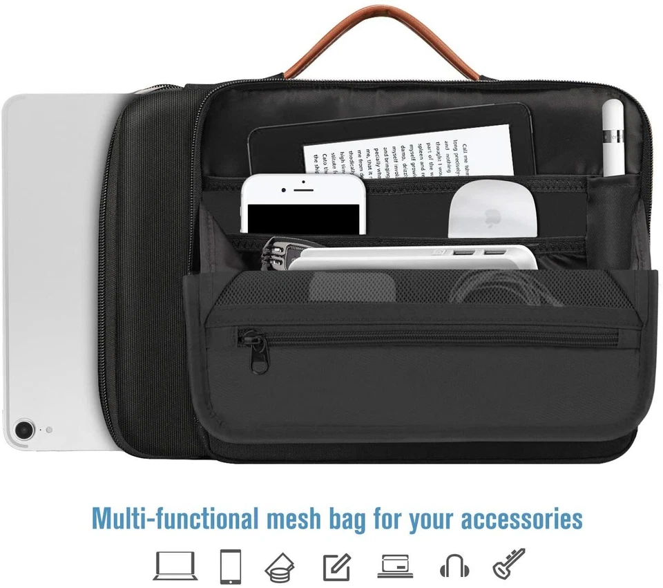 12.9-13 Inch Tablet Laptop Sleeve Case Briefcase Shoulder Bag for iPad MacBook - Image 4 of 4