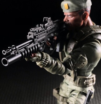 1:12 Tavor w/ Launcher For G.I. Joe Classified Stalker Mezco 6  Weapons 260BK