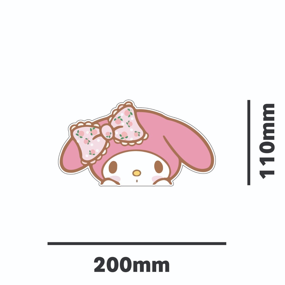 Melody Peeking Sticker Anime Onegai My Melody 4x4 window bumper