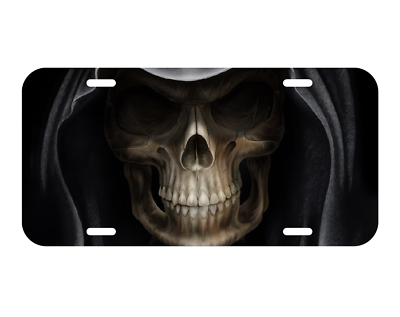 Skull License Plate Front Death Metal Skeleton Ghost Zombie Grim