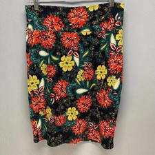 LuLaRoe Straight Colorful Floral Pattern Skirt Stretch Size Medium Women s