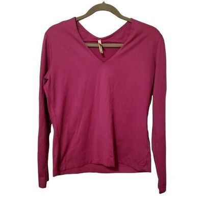 White Stag Womens Sz 8/10 Purple  Solid Long Sleeve Blouse Shirt