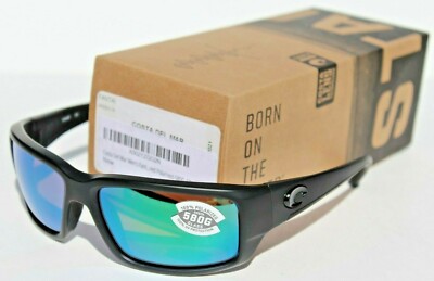 COSTA DEL MAR Fantail POLARIZED Sunglasses Blackout/Green Mirror 580G NEW