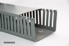 1 New 6"x4"x2m Wide Finger Open Slot Wiring Cable Raceway Duct,PVC Material,Gray