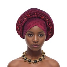 African Women Head Wrap Turban Headwear Headtie Nigerian Wedding Party Islamic