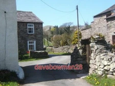 PHOTO  HALLTHWAITES VILLAGE VILLAGE LANE WITH CHURCH IN THE DISTANCE. 2006