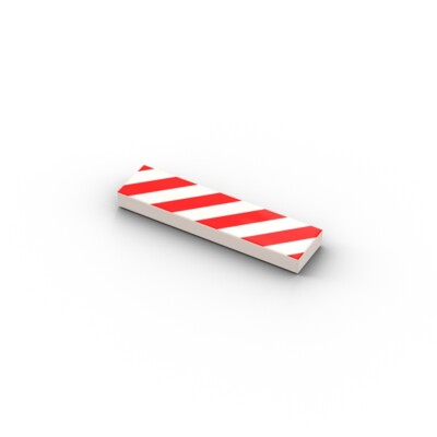 Danger Stripes (Red/White)   original printed LEGO  brick tile /LT 14006