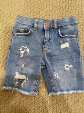 Zara Kids Unisex Destroyed Denim/Jeans Shorts - Size 6