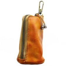 Medieval Leather Zipper Coin Pouch - Genuine Cowhide Handcrafted  Coin Organiz...
