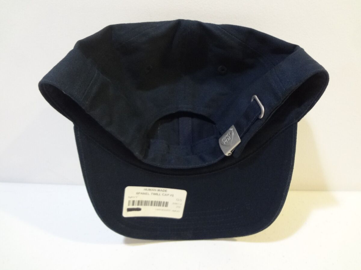 Human Made 6 Panel Strapback Cap Hat O/S Navy Blue Twill Human Made 6 Panel Strapback Cap Hat O/S Navy Blue Twill