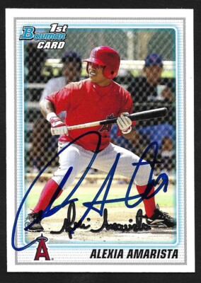 2010 BOWMAN BP 98 Alexia Amarista LA CALIFORNIA ANGELS SIGNED AUTOGRAPH AUTO COA