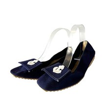 Vintage 60s Bertlyn New York, Foldable Flats, Size Medium 6-6.5, Navy Canvas