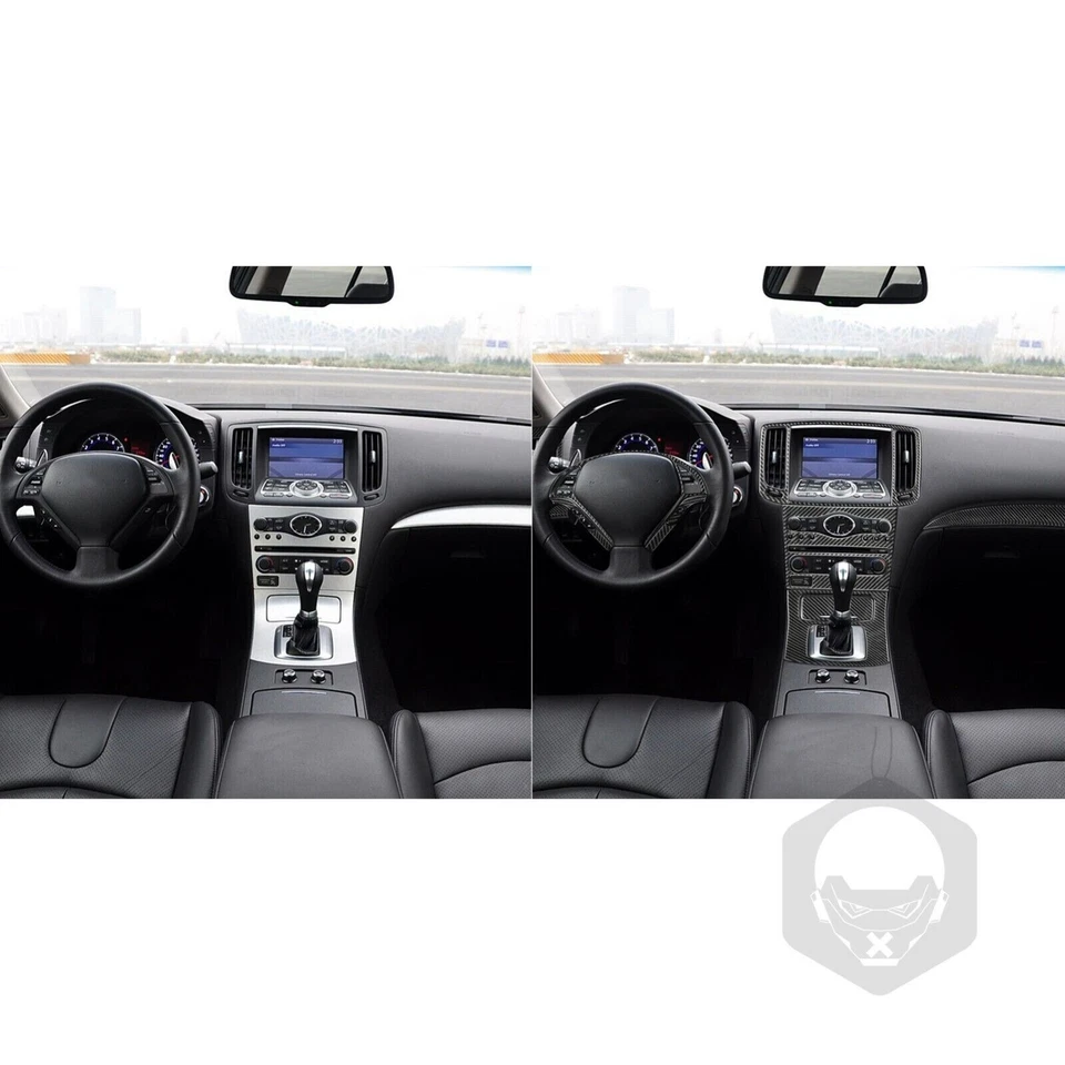 Kits completos interiores de fibra de carbono real de 30 piezas molduras para Infiniti G35 G37 sedán 07-13 Foto 3 de 4