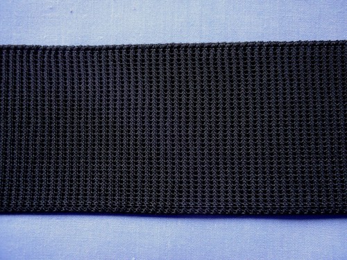 50mm Black Ribbed Non Roll Elastic (per metre)