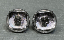 Vintage Round Arched Square with Faux Diamond White Gold Plated Cuff Links