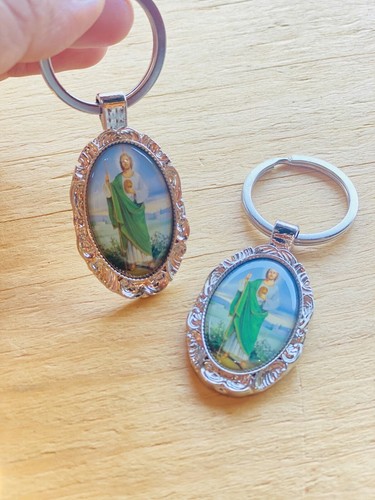 12 Pc San Judas Keychain Favors Baptism Recuerdos St Jude Tadeo Llavero Comunión - 第 7/9 張圖片