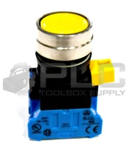 IDEC HW4B-M1F20-Y 22MM PUSHBUTTON YELLOW HW4BM1F20Y