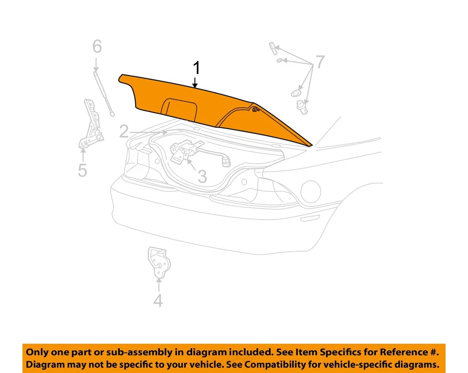 Used Deck Lid fits: 2003 Ford Mustang w/spoiler Base V6 Grade A Foto 3 de 4