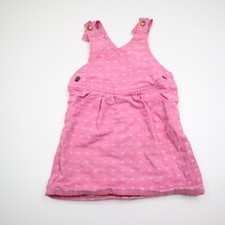RARE Osh Kosh Vintage Overall Dress Floral Pink Girls Baby Toddler Size 5