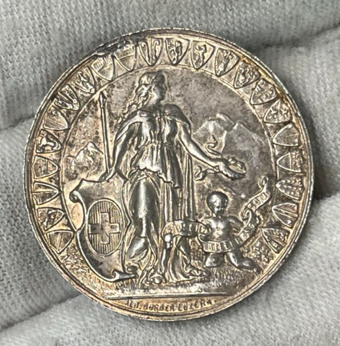 1886 Switzerland Silver Medal Coin 8.6 Grams High Value