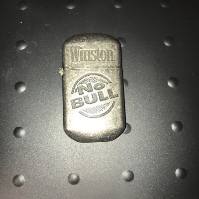 WINSTON CIGARETTES NO BULL Chrome Cigarette Lighter Vintage Advertising NOS