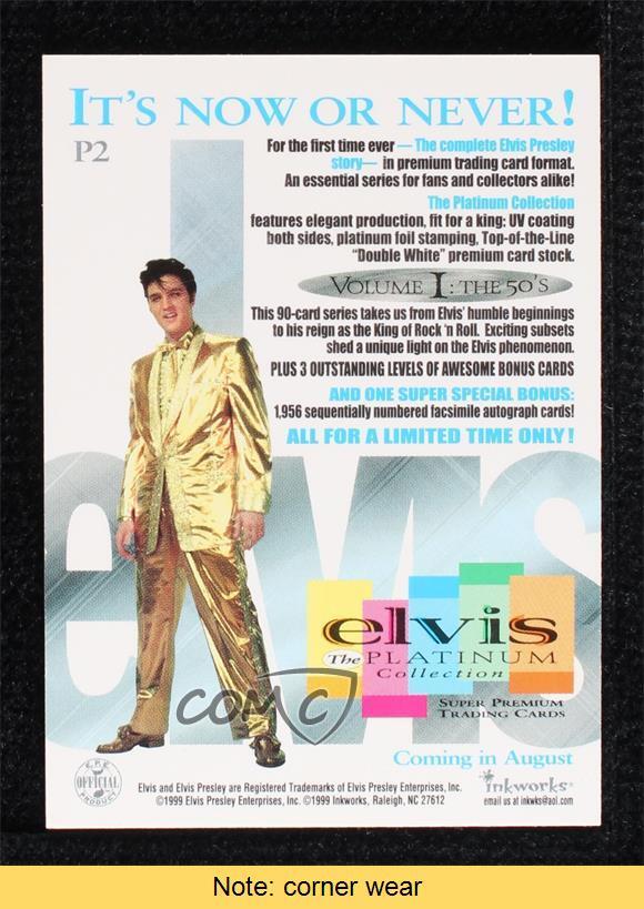 1999 Inkworks Elvis: The Platinum Collection Promo Elvis Presley #P2 READ 9ca - Picture 2 of 3