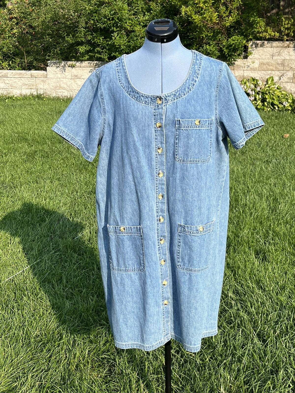 Style & Co. Denim Button Up Dress Size 16 Women’s Jean Shirt Dress eBay