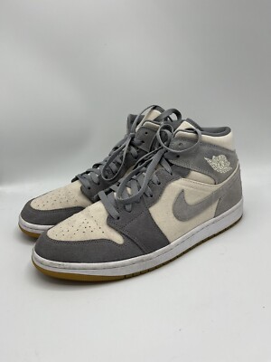 Air Jordan 1 Mid SE Coconut Milk Particle Gray Men's Size 11 Preowned Jordan
