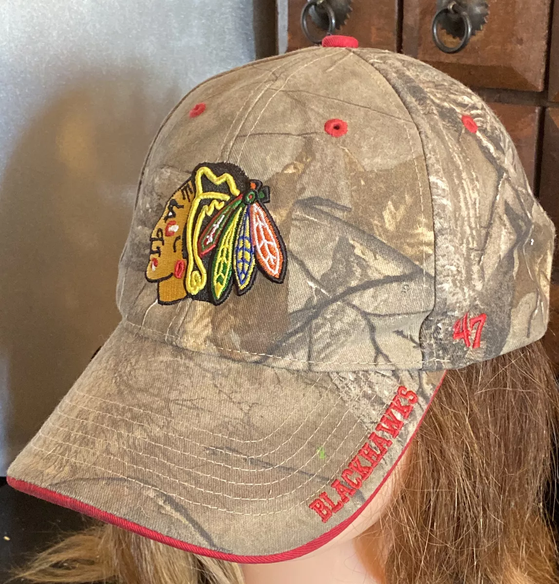 Chicago Blackhawks NHL Hockey Real Tree Camouflage 47 Brand Hat Cap one size