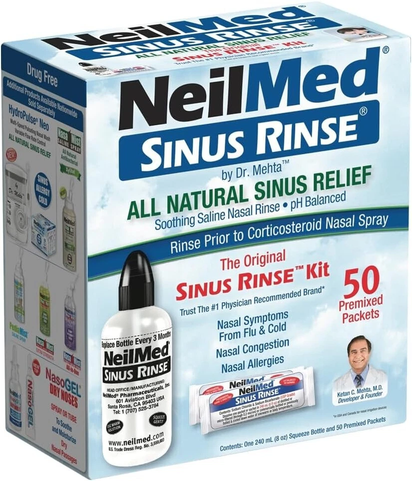 Neilmed Sinus Rinse Kit Sachet 50, Sinus Treatment, Preservative Free