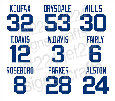 LA Dodgers STICKER DECAL 1960's stars Koufax Drysdale Wills Davis Parker Alston