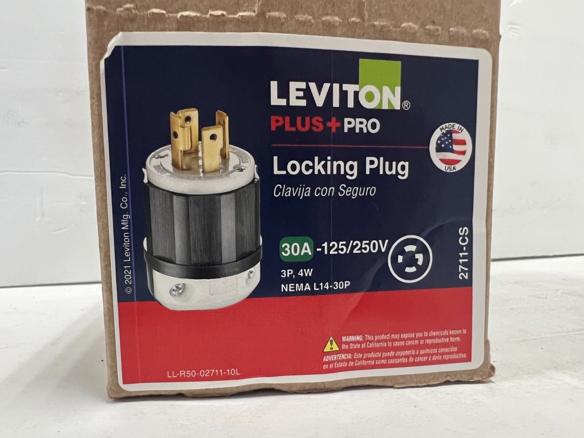 LEVITON Plus Pro 30AMP 125/250V Locking Plug Industrial Grade 2711-CS - Foto 12