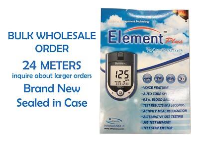 WHOLESALE -Element PLUS Compact Blood Glucose Meter Monitoring System- 24 METERS