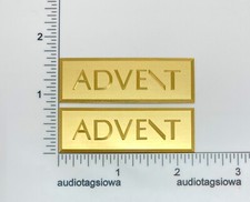Advent Speaker Badge Logo Emblem Engraved Solid Brass Pair Custom Made