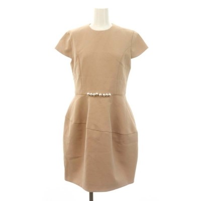 YOKO-CHAN YOKO CHAN Waist Pearl Dress Knee Length Short Sleeve 40 