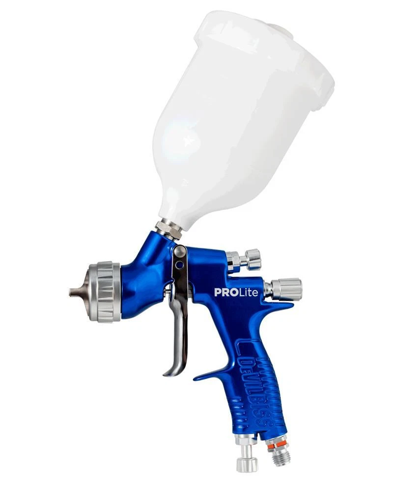 DeVilbiss Gravity GTi ProLite Blue TE20 Air Cap Spray Gun 1.2mm Tip