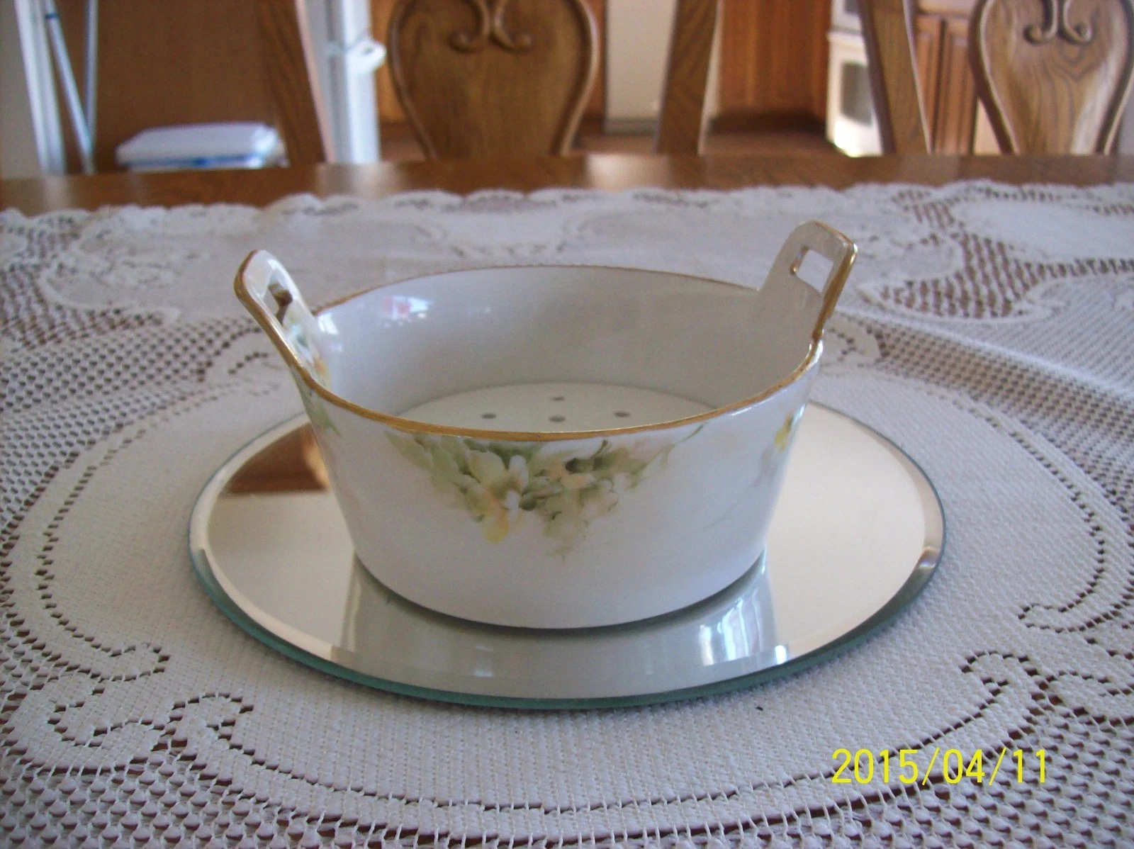 Limoges Porcelain Butter Tub with Insert T & V Limoges Butter Tub FRANCE