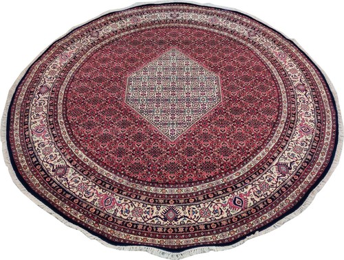 Authentischer Kreis 8' Handgeknüpfter Vorleger 100% Wolle Bidjar Medaillon 250 cm - Bild 10 von 11