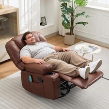 Rocker Recliner Chair for Adults w/Vibration Massage Heating 360  Swivel Glider