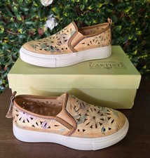 L'Artiste Spring Step Leather Slip-Ons Denofeden Tan Multi US Women Sz 5 EU 35