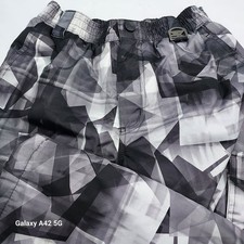 Zero Exposure Kids Ski Snow Pants Black Grey Geometric Print Size M 10-12