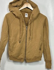 NSF Tan hoodie with front zipper drawstring hood long sleeves p Small
