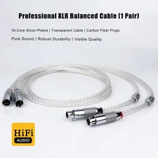 Pair OCC Silver Plated Interconnect Audio Cable HI-FI Balanced XLR Cable