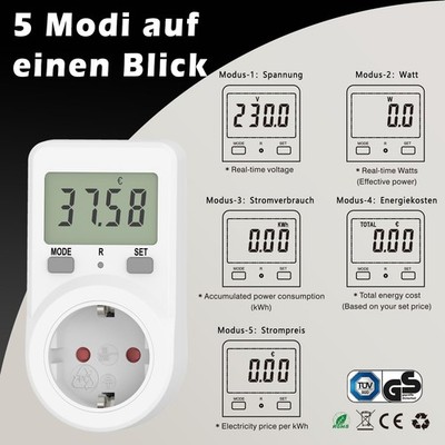 Electricity Meter for Socket Energy Cost Meter Power Meter Socket Power Consu...