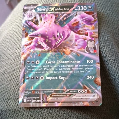 Pokémon JCC Nidoking ex Team Rocket EX 330 PV Attaque 240 119/182 FR Holo - Photo 1/4