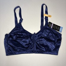 Bali Classic Support Cool Comfort Fabric Wireless Bra 38DD Navy Lace DF3372 NWT