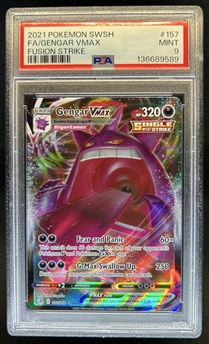 2021 Pokemon SWSH Fusion Strike Gengar VMAX #157/264 PSA 9