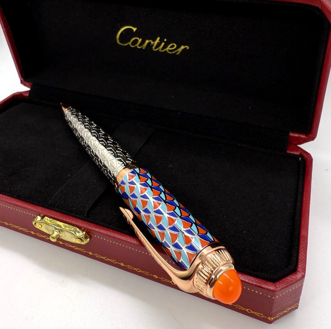 Cartier Limited Edition Palm Tree Motif Multicolor Ballpoint Pen-image