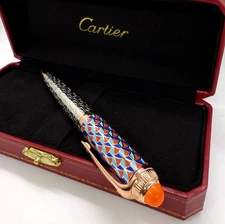 Cartier Limited Edition With Palm Tree Motif Multy Color Body Ballpoint Pen